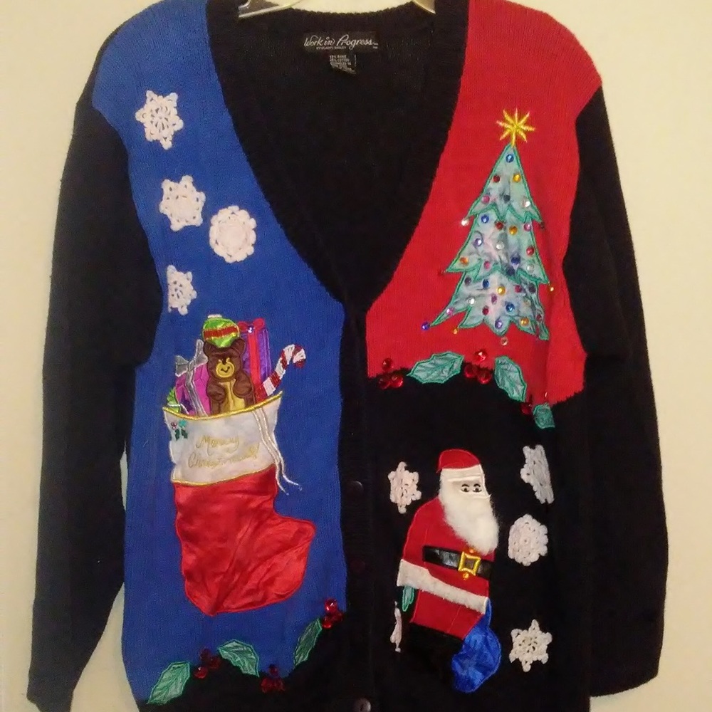 Vintage Christmas cardigan sweater size 1X